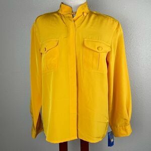 NWT Vintage SK & Company Polyester Button Down Shirt Size 10